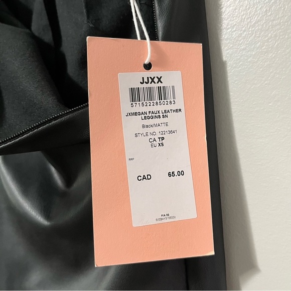 JJXX Megan Matte Black Faux Leather Elastic Waist Leggings - Picture 10 of 14